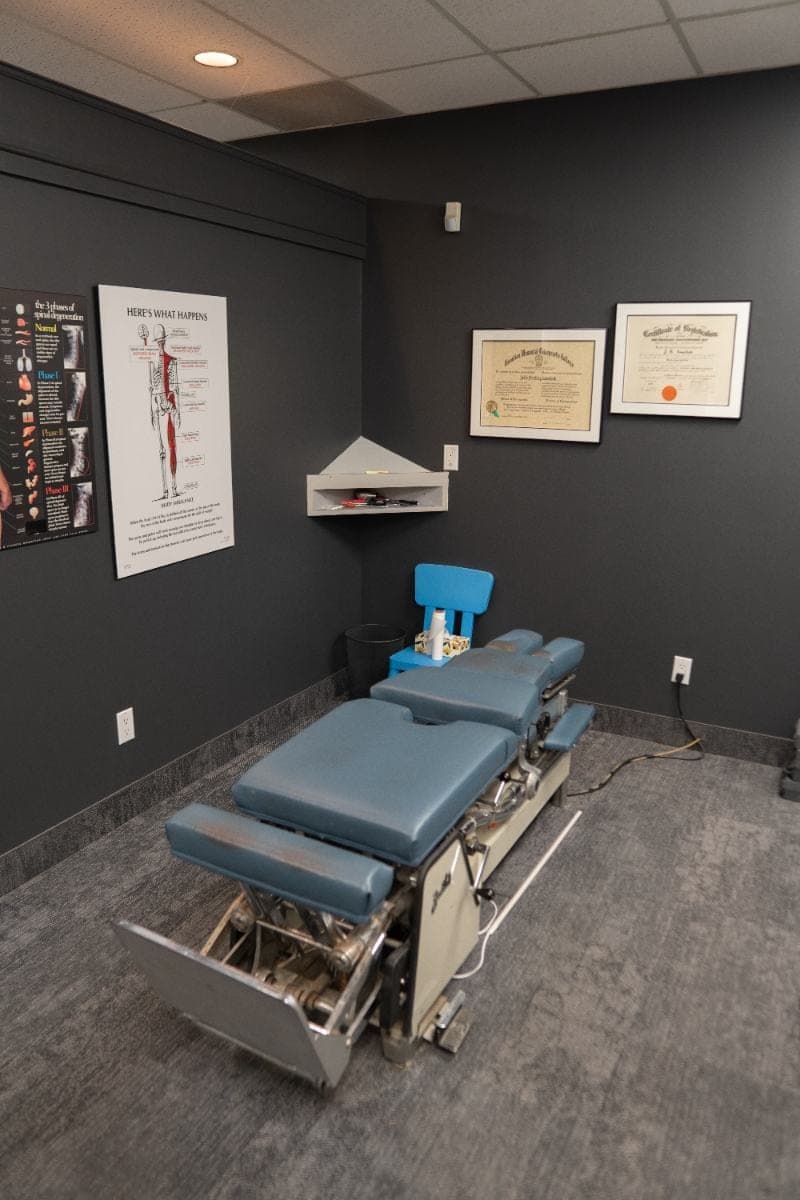 Treatment room where cold laser therapy is offered, Life Chiropractic Centre, Burlington