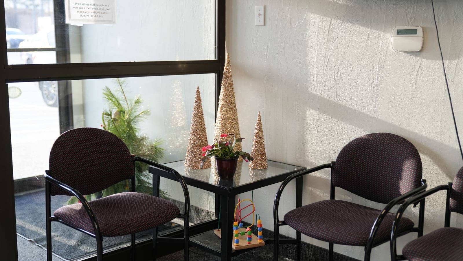 Waiting area seating at Life Chiropractic Centre, Burlington