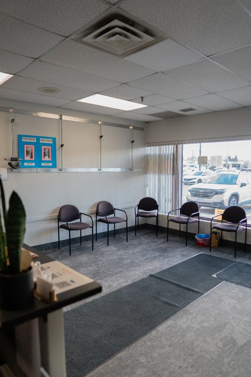 Waiting room at Life Chiropractic Centre, Burlington, Ontario