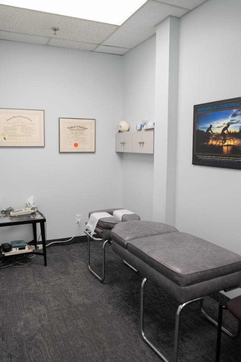 Treatment room at Life Chiropractic Centre, Burlington, Ontario